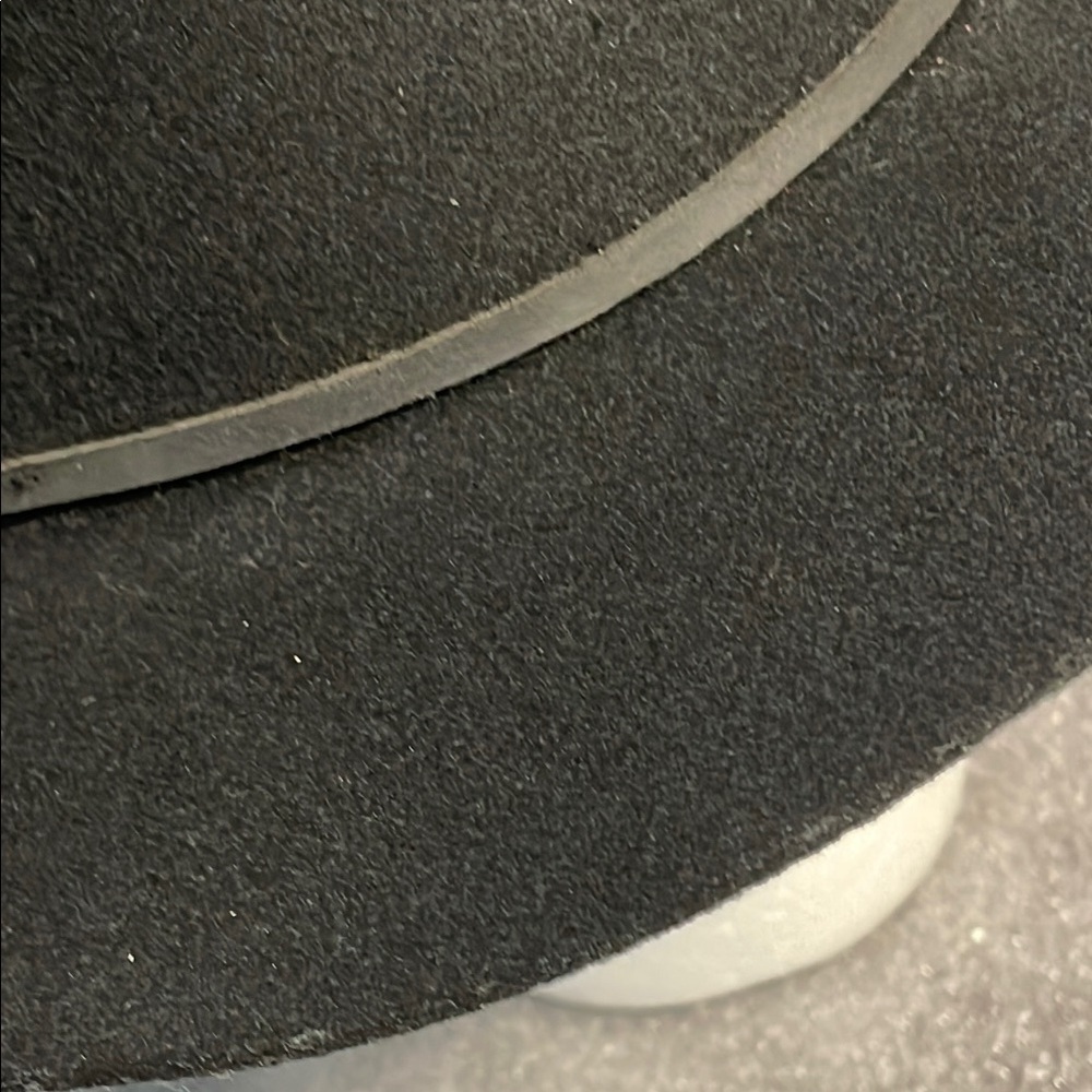 Brixton 100% Wool Black Fedora Hat Black Leather Band Size Medium 7 1/4 - Picture 2 of 7